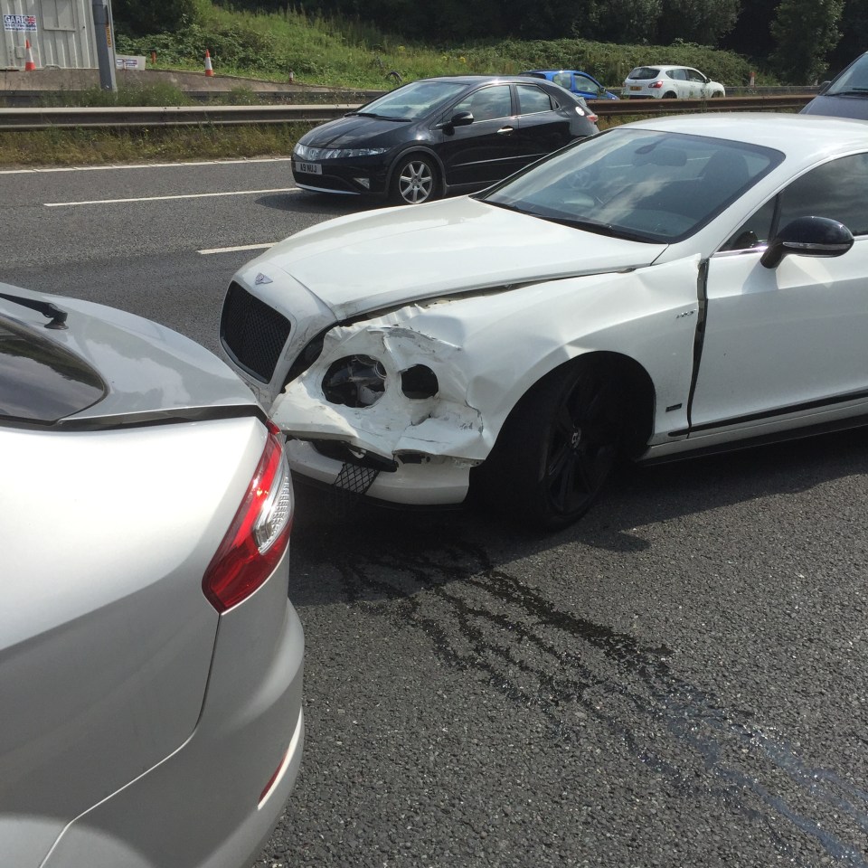  This picture shows the damage to Gaz's car