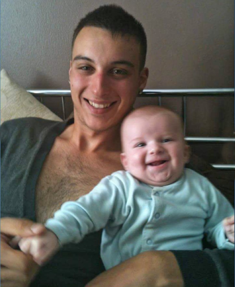  Smiles before pain . . . tragic Daniele with son Georgio as a baby