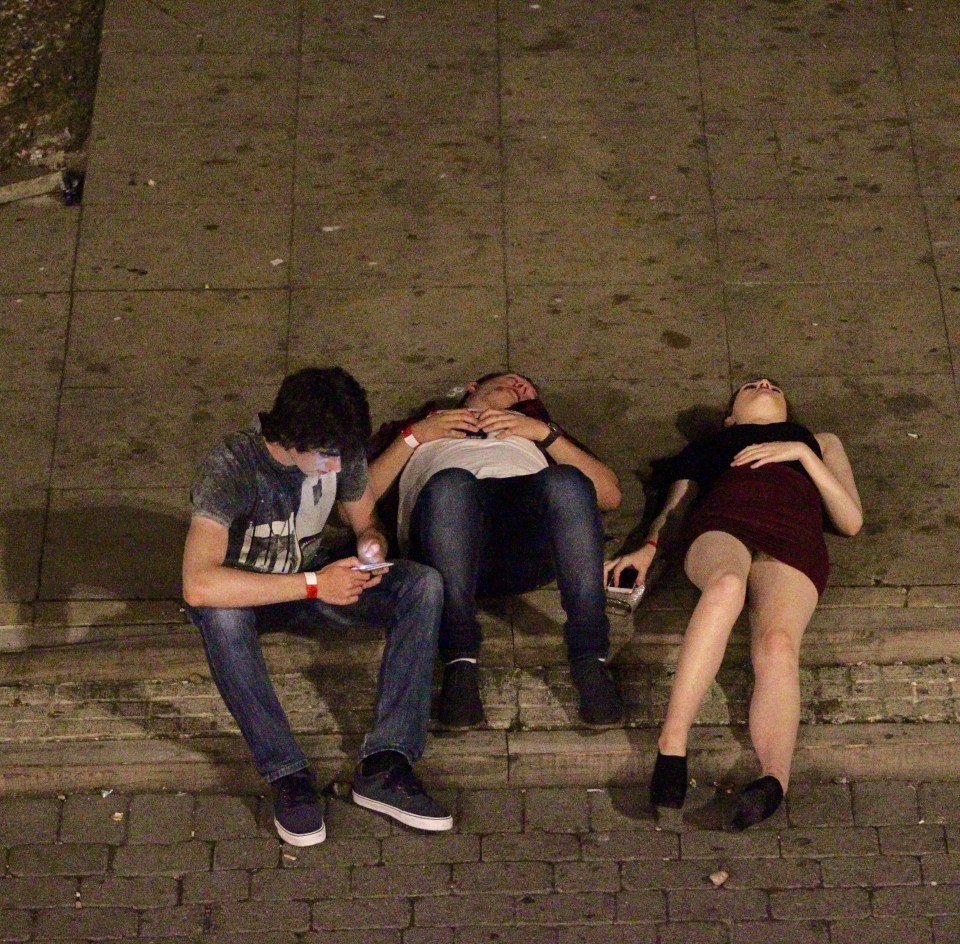  Partying was taking its toll of some of the teenagers by the early hours