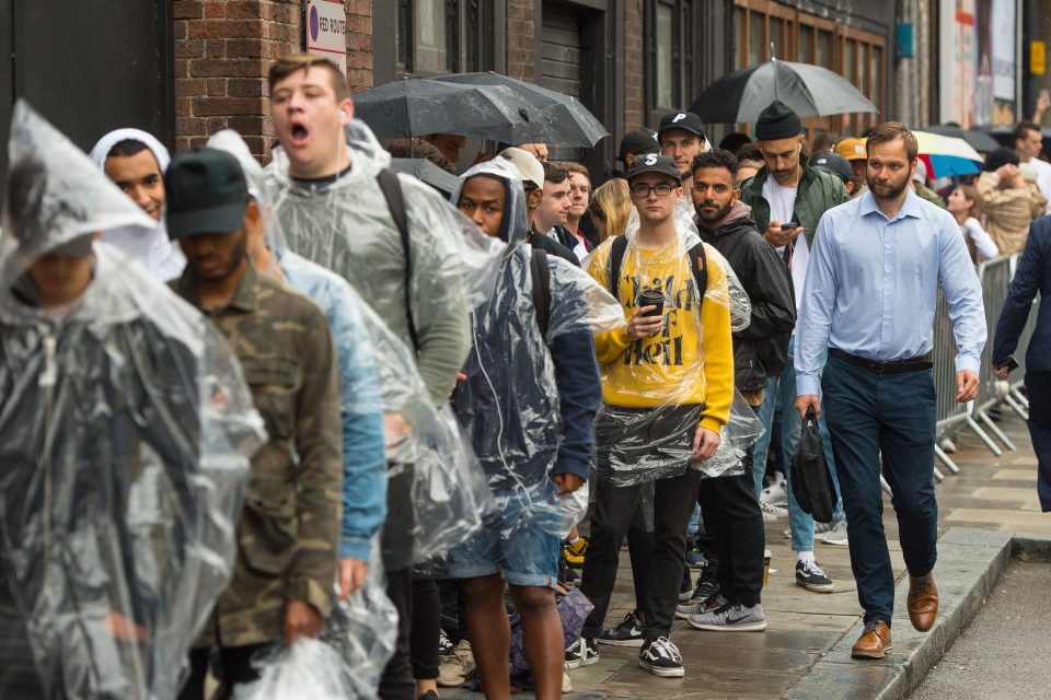 Fans queued for hours in the rain for the chance to shop in Kanye's pop-up store