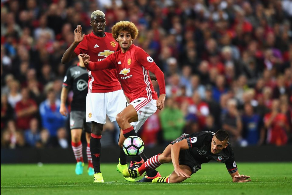  Fellaini started alongside Paul Pogba against Southampton at Old Trafford on Friday