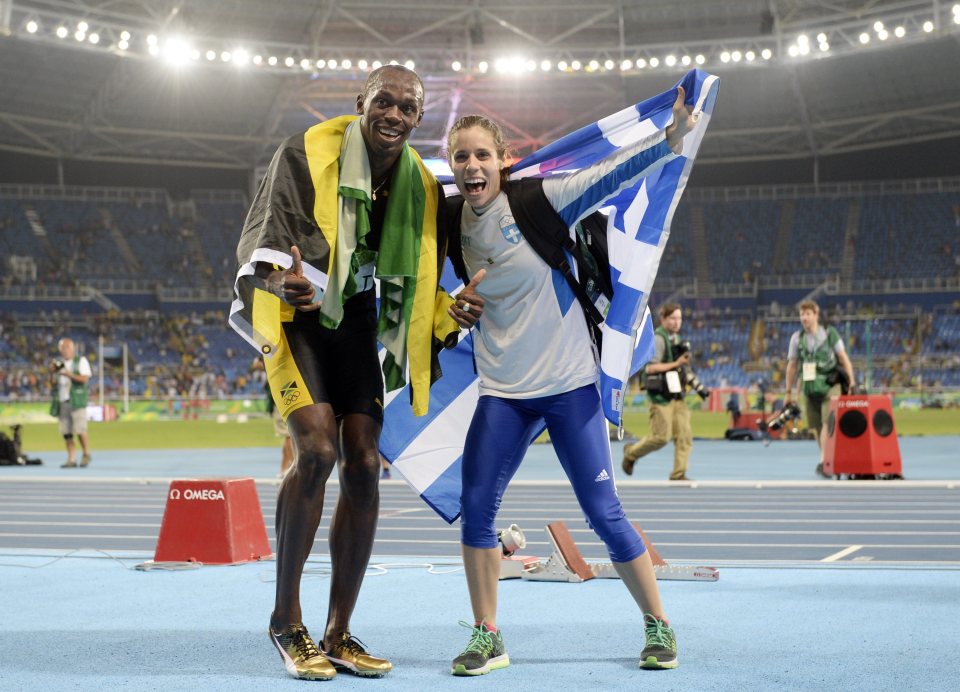 Pole Vault champion Ekaterini Stefanidi got in on the act