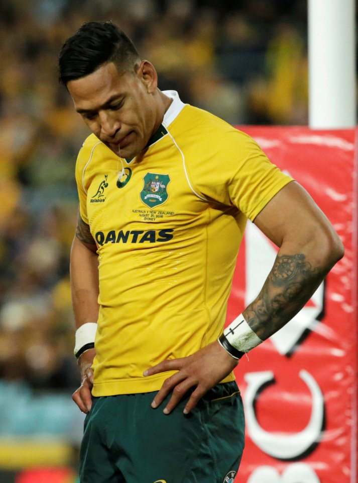  It was misery for full-back Israel Folau and his Australia team-mates