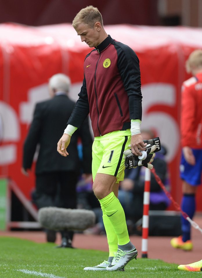  Hart cuts a crestfallen figure ahead of kick-off at Stoke on Saturday