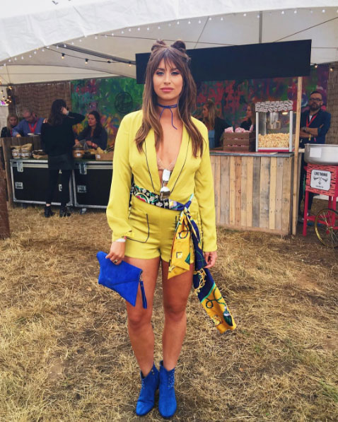  Ferne McCann opted for a fun yellow playsuit for the festival