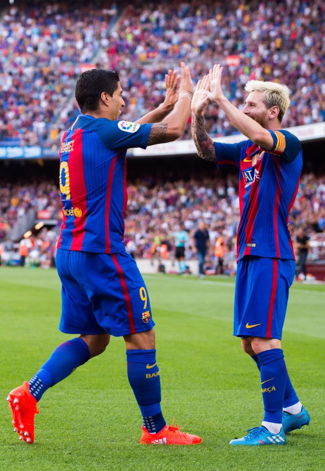  Luis Suarez and Lionel Messi sporting their adidas boots for the 2016-17 season