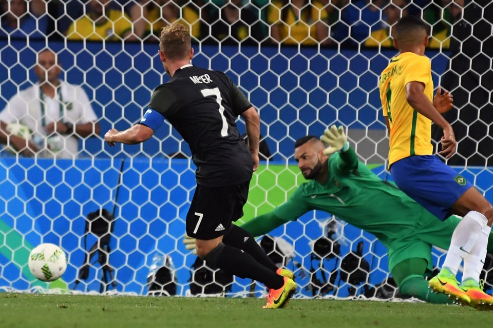 Max Meyer finishes off a brilliant move to draw Germany level with Brazil