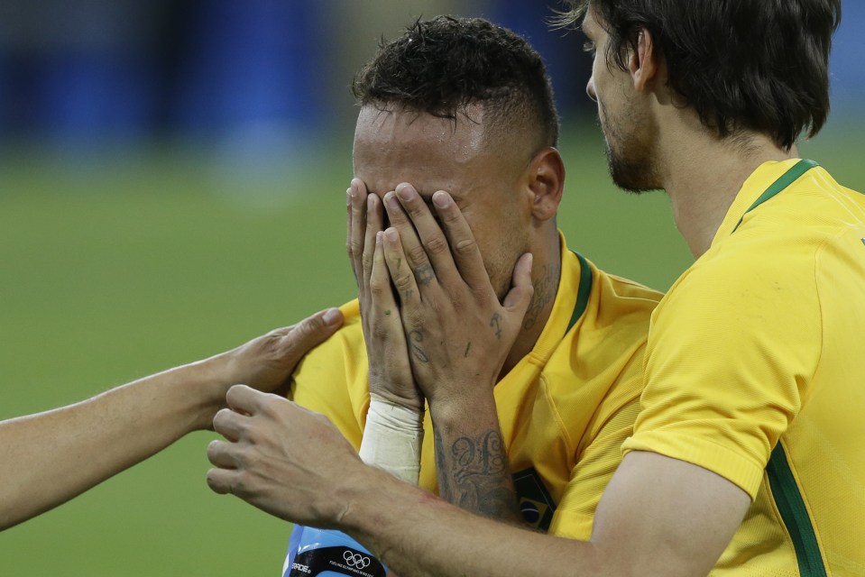 Neymar could not hide his tears as he secured gold for his home nation at the Olympics