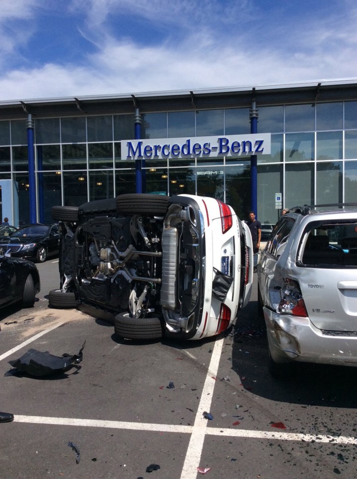  The pricey Merc was flipped by a woman taking it for a test dive