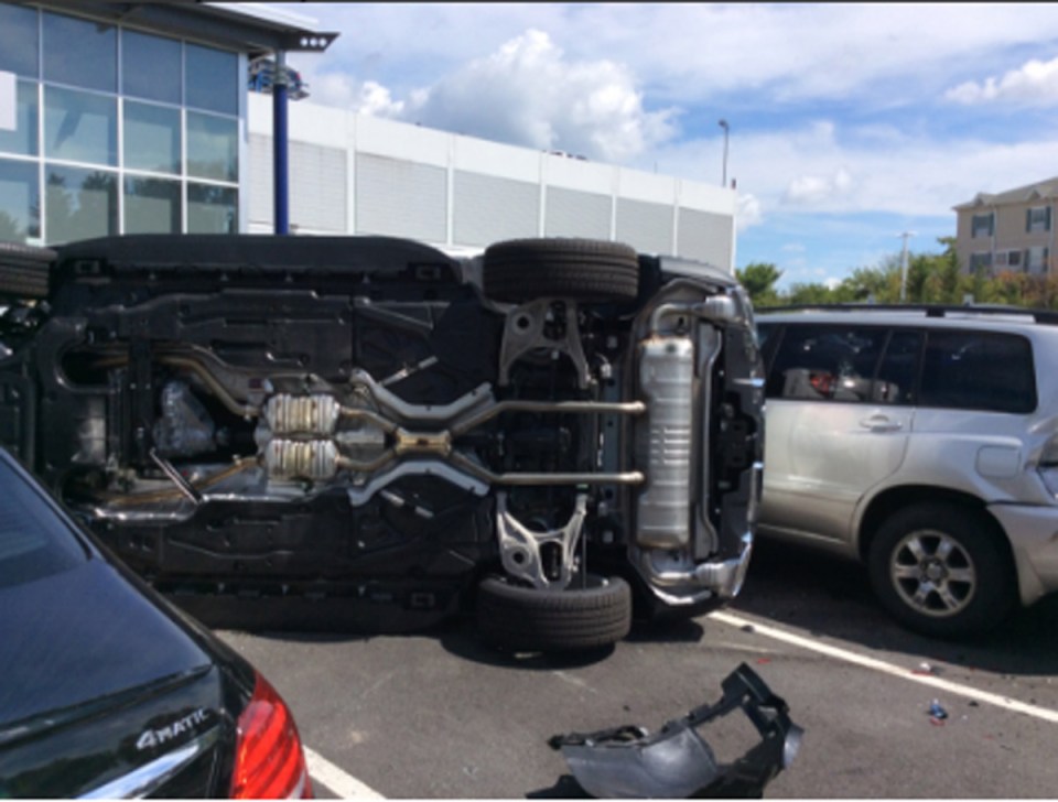  Police in Virginia were called forecourt but thankfully no one was hurt in the smash