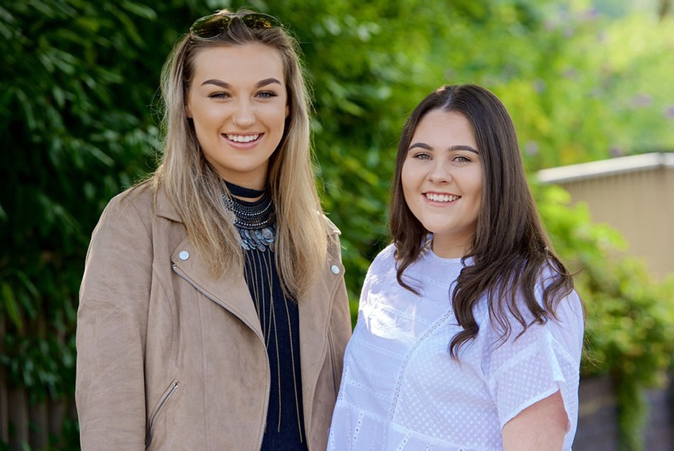 Brave teens . . . Hannah Wells and Maisie Clarke saved a 90-year-old dementia sufferer 