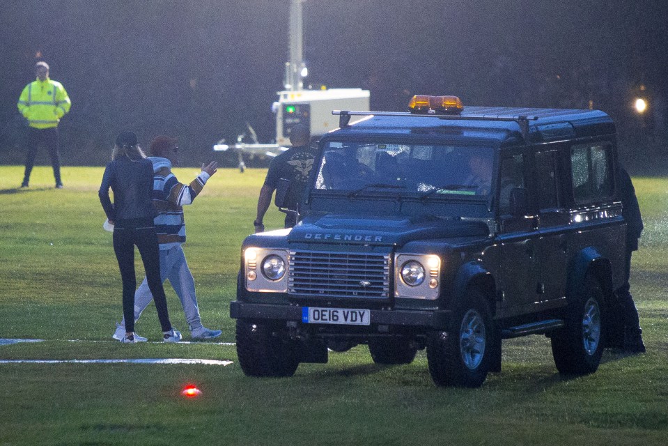 The awaiting LandRover took him to the stage