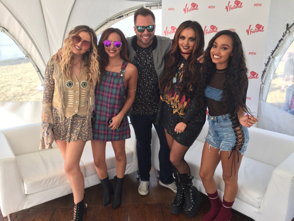 The girls met Dan at V Festival