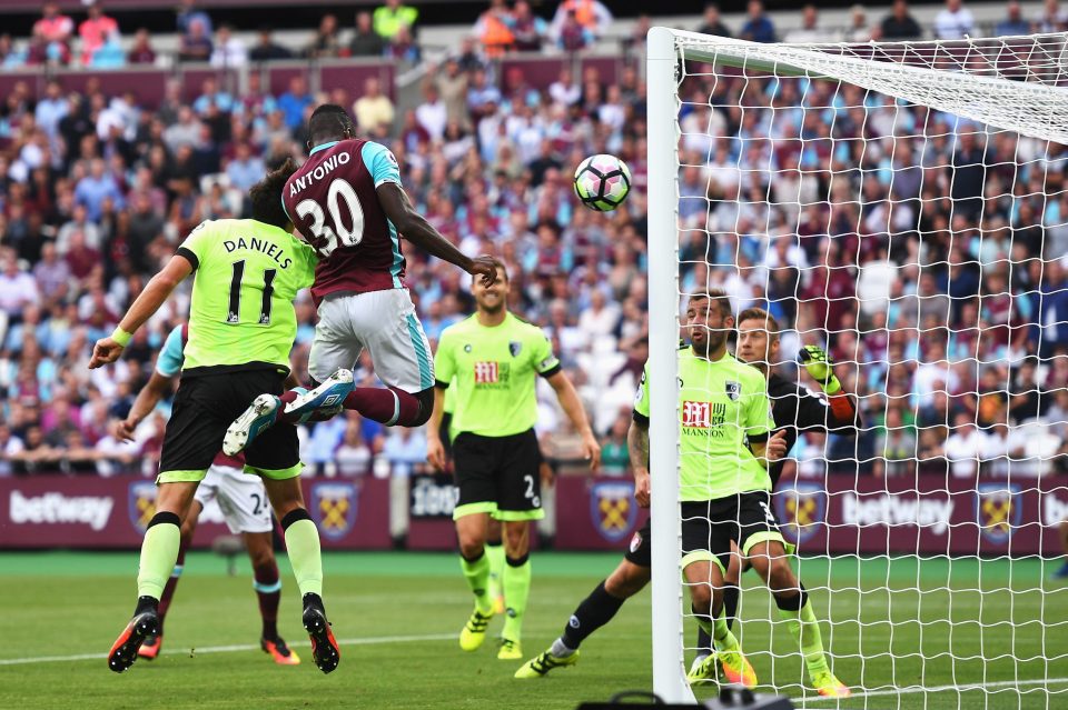 Michail Antonio headed in West Hams winner on 84 minutes