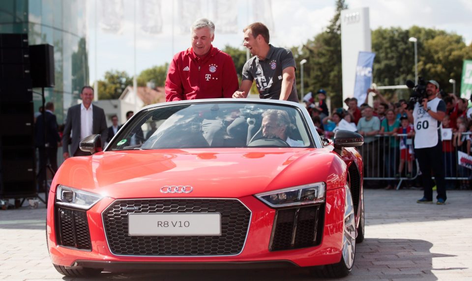  Carlo Ancelotti is driven round in this £120,000 Audi R8 V10