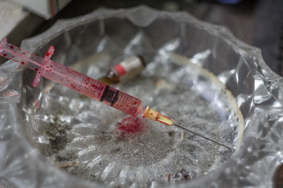 A bloody syringe was also spotted in the creepy abandoned home in Belgium