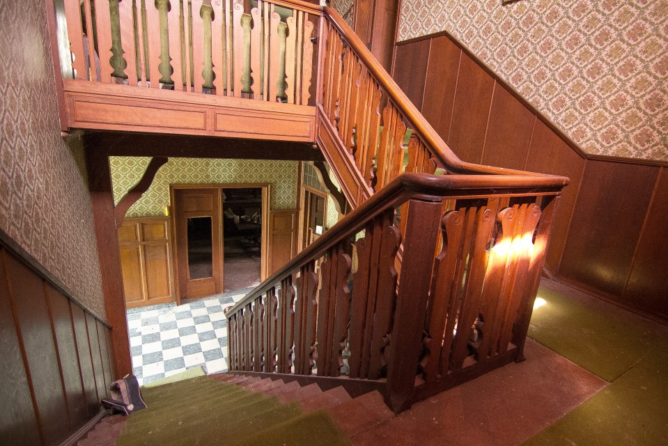 The two-storey building's olf-fashioned wooden staircase remains in perfect condition after all these years