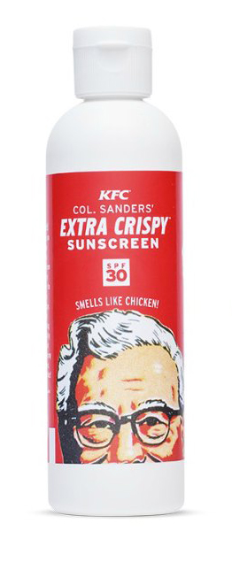  The suncream is aimed at chicken-loving sunbathers