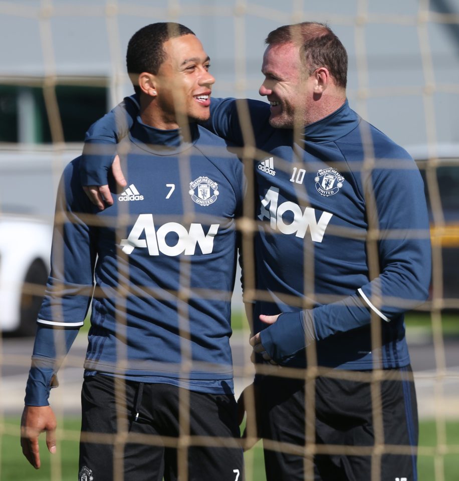 Even Manchester United flop Memphis Depay enjoyed a laugh with Wayne Rooney 