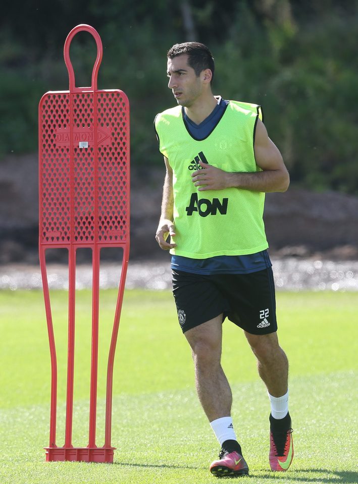 New signing Henrikh Mkhitaryan, who is yet to make his debut through injury, was involved at Carrington