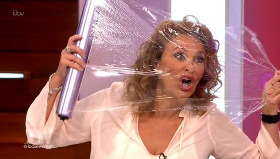  Nadia pulled a funny face as she stuck it in the cling film