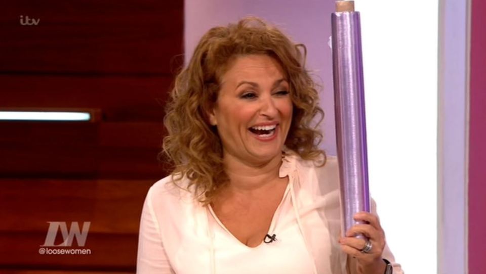  Nadia Sawalha got the giggles while discussing a cling-filmed covered Japanese couple on Loose Women