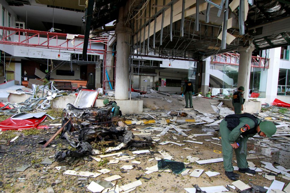  Damage ... A smaller blast went off at a nearby bar before the massive explosion outside the hotel