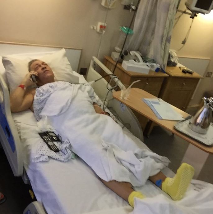  David Sullivan was pictured on his mobile just hours after undergoing heart surgery