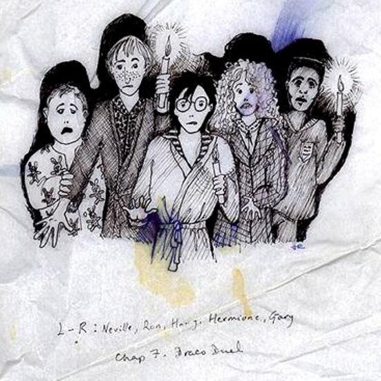 Original sketches of the Harry Potter characters, released by JK Rowling