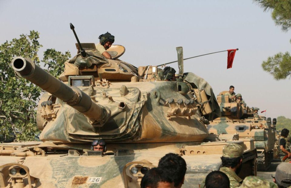  A Turkish tank pictured in the ISIS-held city of Jarabulus