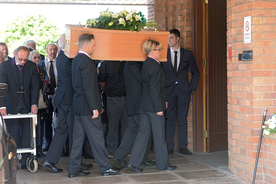  His 4ft coffin was carried into the chapel by friends and family