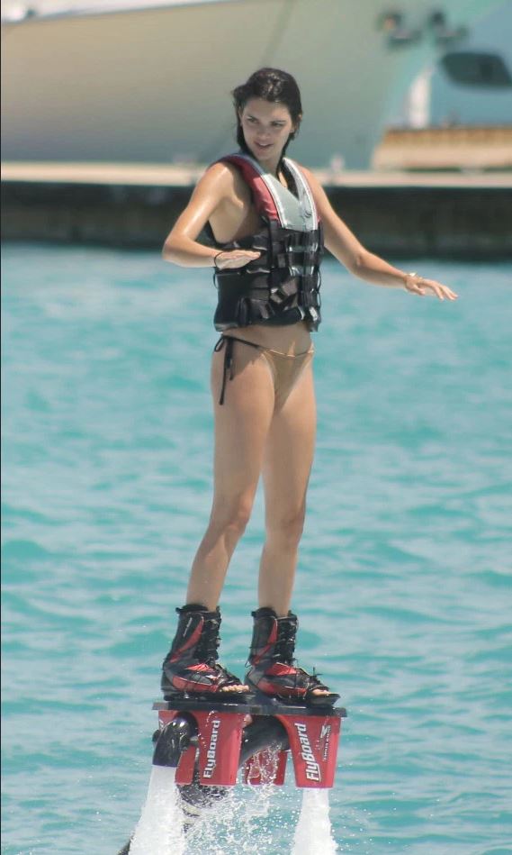 kendall jenner flyboarding