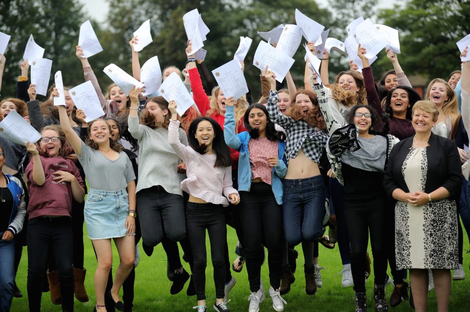  These students celebrate but the trend across the country has returned the worst GCSE results in almost a decade