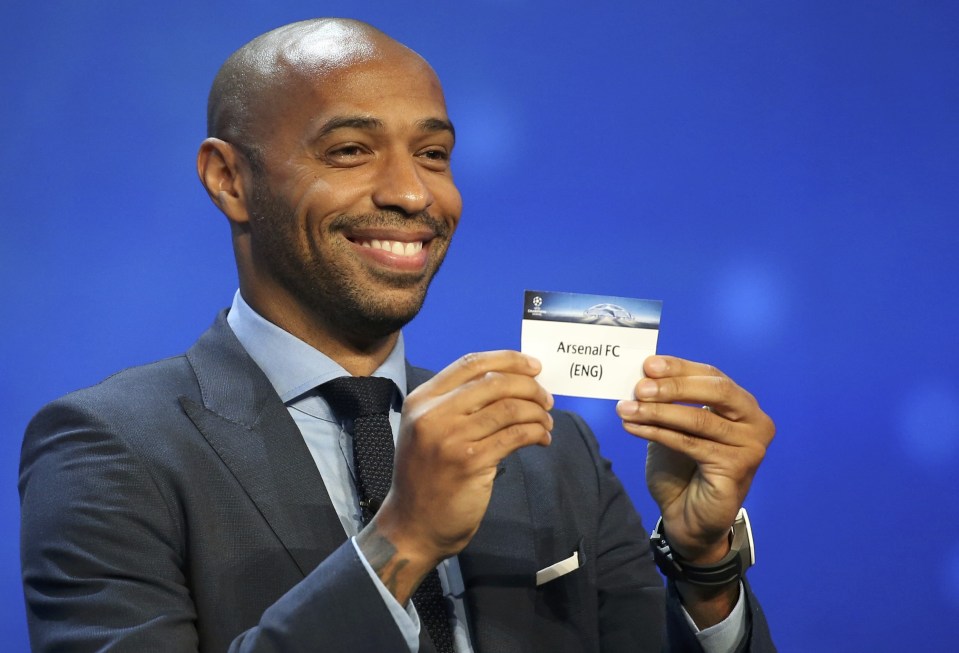 Arsenal legend Thierry Henry drew the Gunners into Group A