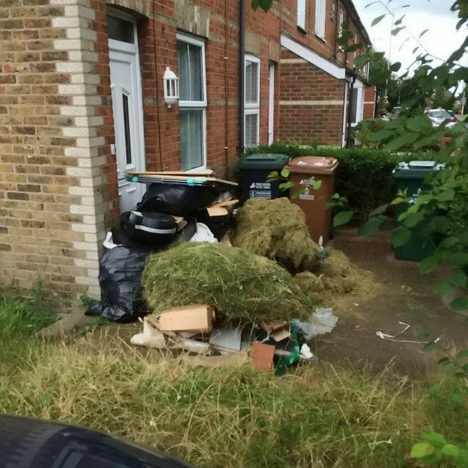 He also blocked the front door with rubbish