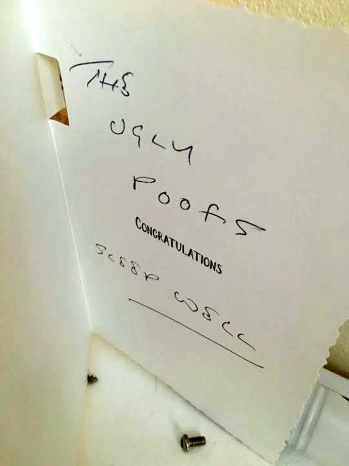 The tenants claim he left a card in the property addressed to "the ugly poofs"