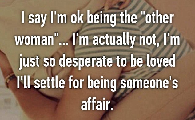  Some settle for being the 'other woman' even though they know it's wrong