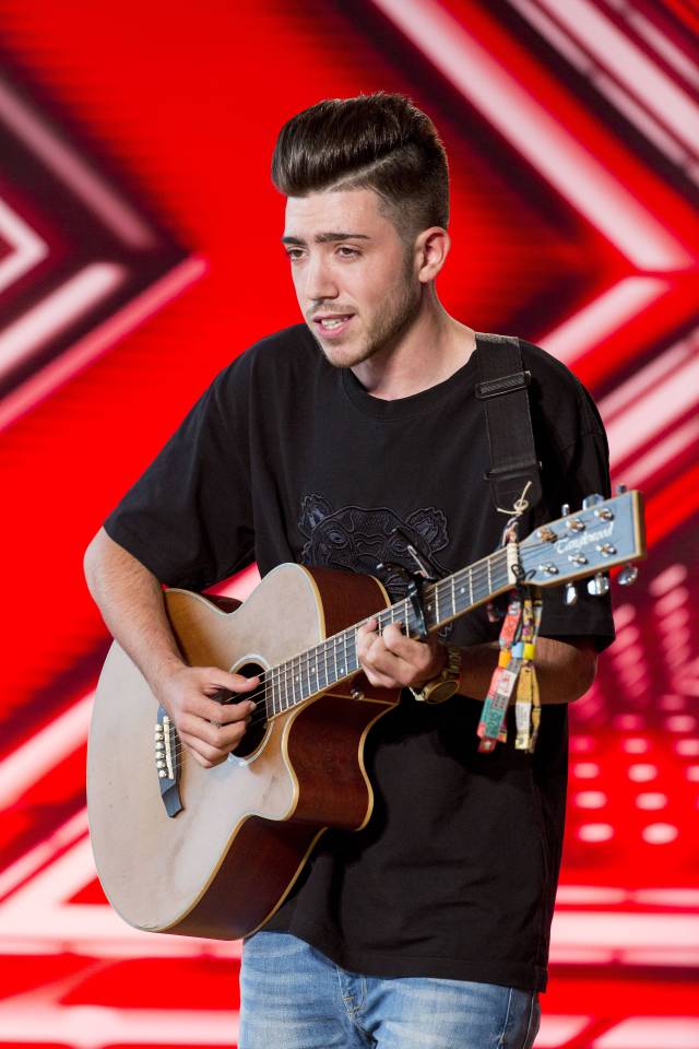 Christian Burrows performing the song her wrote for his late brother on X Factor 