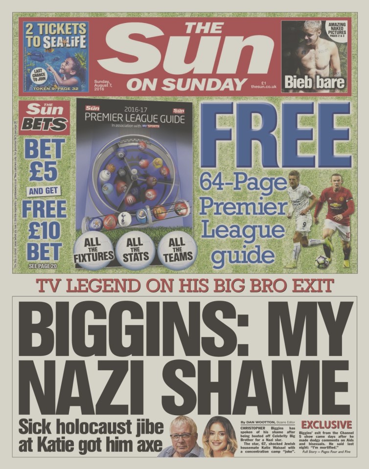  Biggins told The Sun that Katie didn't appear offended by his comment