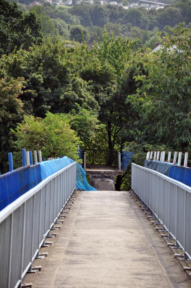  View from the downed bridge which was rumoured to have been shut for repairs