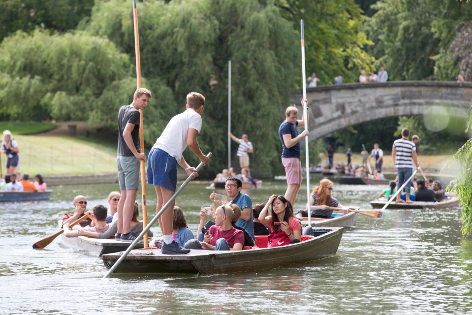  People punting on the River Cam in Cambridge today as they dodged the rain showers