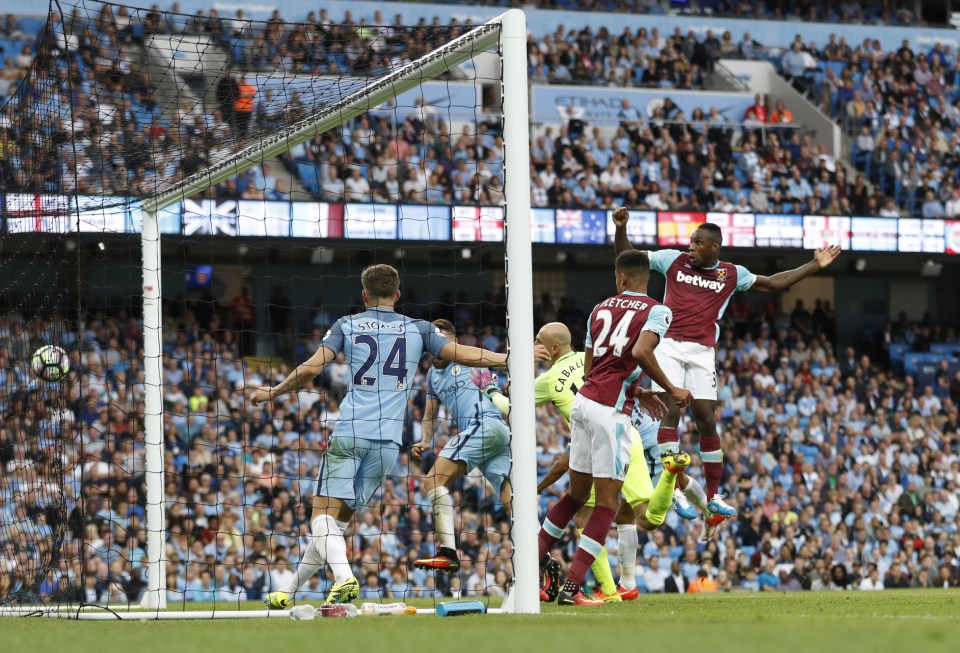 Michail Antonio ghosted in from the right flank to head home for West Ham against Manchester City