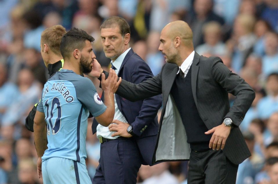 Sergio Aguero was taken off with two minutes to go of the 3-1 win over West Ham