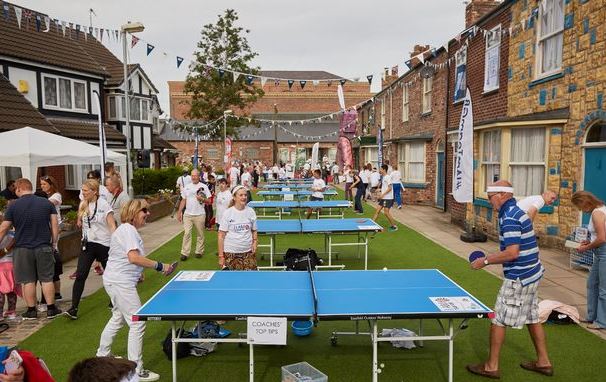 Table tennis was played on the Coronation Street set as part of the I Am Team GB event 