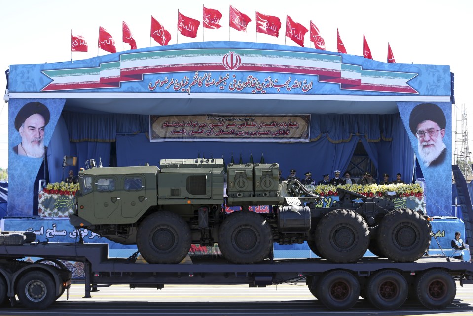  A long-range S-300 Russian missile system being displayed by Iran's army during a parade