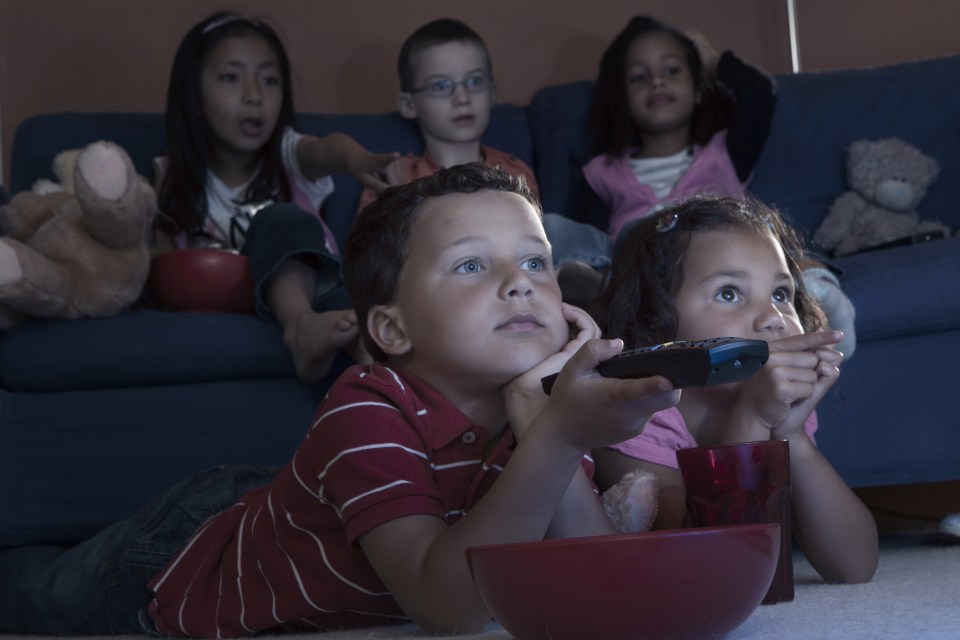 Children watching television