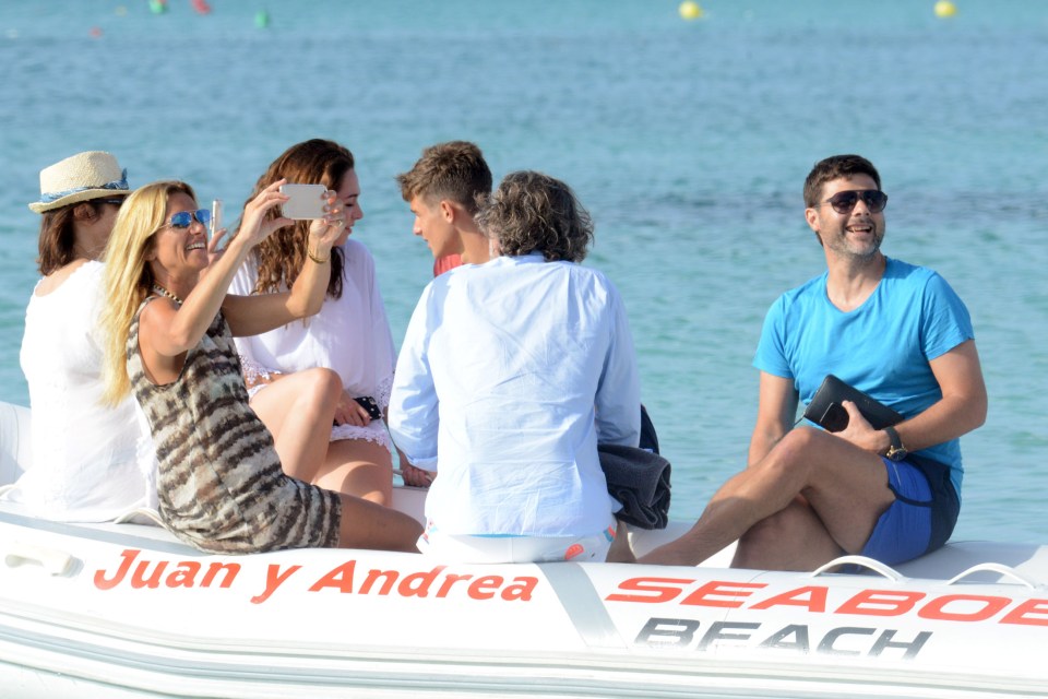 The Argentinian was then seen spending some time on a boat on the Balearic island