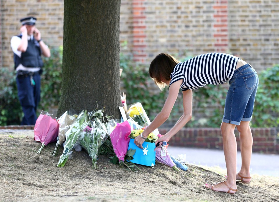 Dozens left notes, flowers and soft toys at location where the mother and her nephew were killed