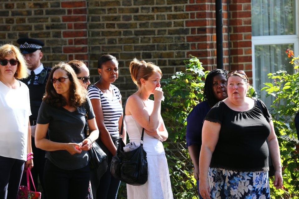 People gather to pay their respects to the youngster and his auntie killed in the crash