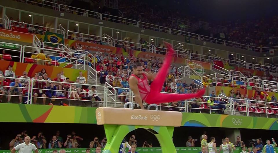  This is the moment Louis Smith's medal dreams in the team event ended